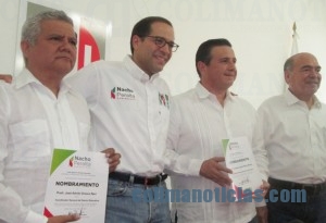 nacho peralta y dirigentes del snte