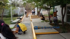 Alumnos y docentes rehabilitan áreas del bachillerato 25 de Comala 2