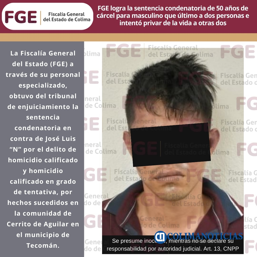 FGE logra la sentencia condenatoria de 50 años de cárcel para masculino